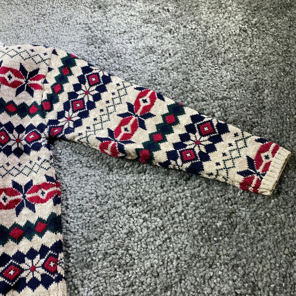 Cárdigan Paul Harris Design Mujer Cremallera Completa Talla M Azul Marfil Rojo Nordic Fair Isle Foto 4 de 4