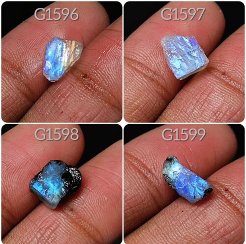 Natural Flashy Rainbow Moonstone Rough Feldspar Blue Moonstone Raw Gemstone GV2 - Picture 45 of 49