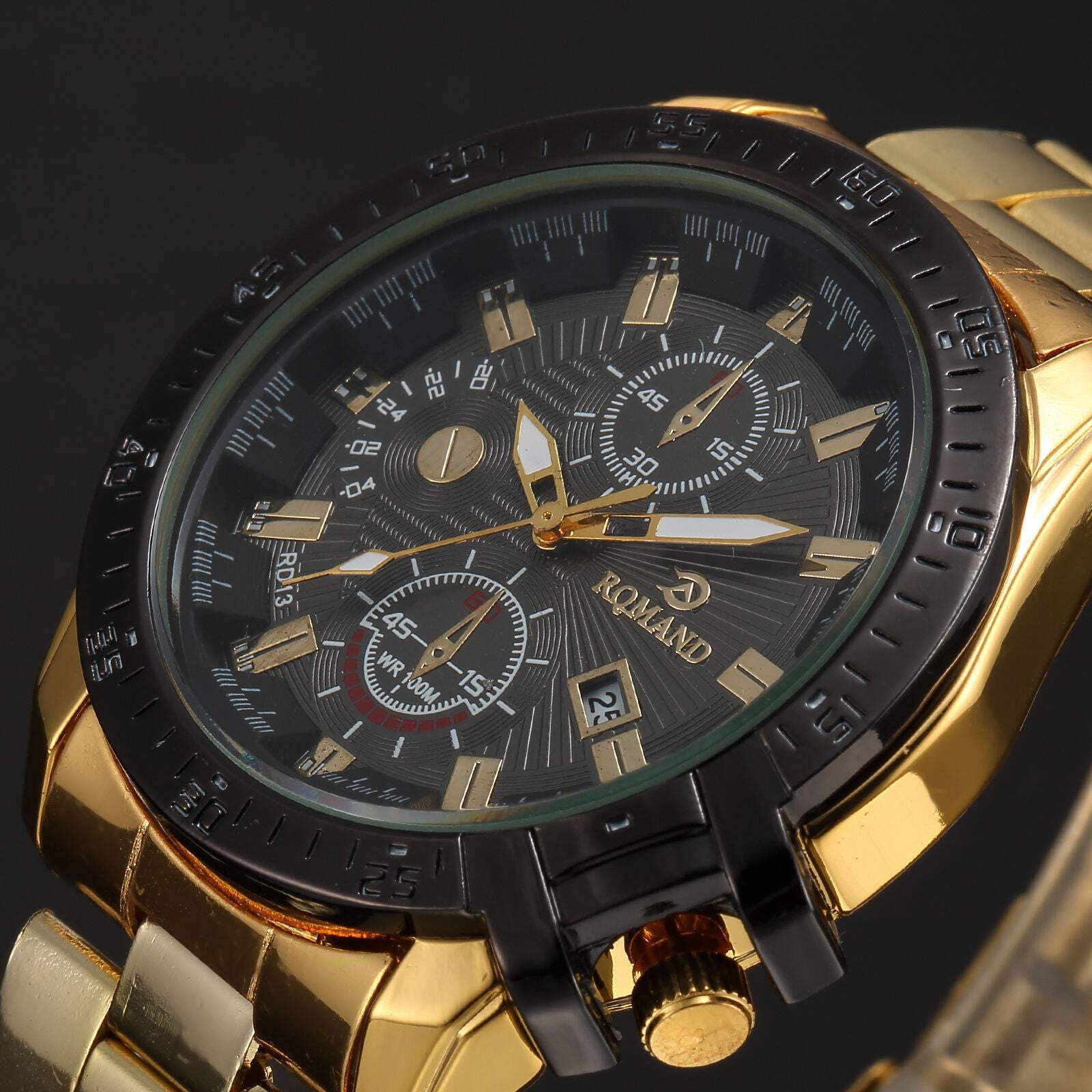Men's Business Quartz Watch with Spiral Crown - 37mm Dial, 12mm Thickness