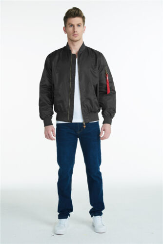 Military Men's Bomber Jacket MA1 Army Baseball Pilot Flight Flying Casual Coat - Picture 12 of 49