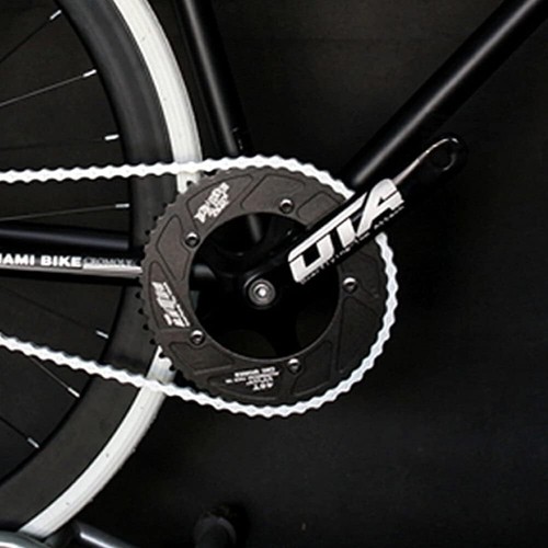 Sleek Black 48T Single Speed Bike Crankset with 130 BCD for Enhanced Performance - Picture 9 of 10