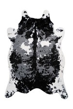 Kurzflor Teppich Schwarz / Weiß Tierfellmuster Zebra 160x230 cm