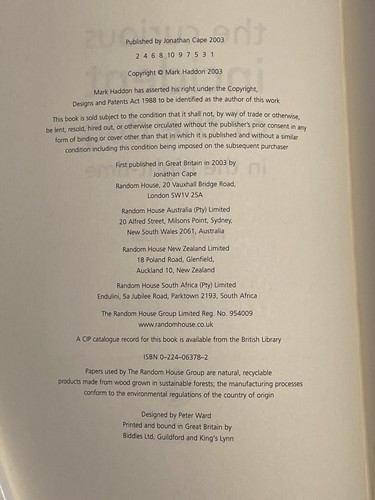 The Curious Incident of the Dog in the Night-Time Signed By Mark Haddon 1st/1st - Picture 4 of 10