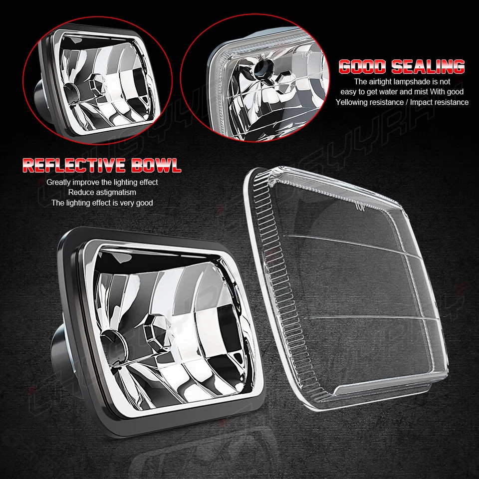 Pair 7X6''/5X7'' LED Headlights Hi/Lo Beam Fit 82-93 Chevy S10 Blazer GMC S15 - Image 4 of 4