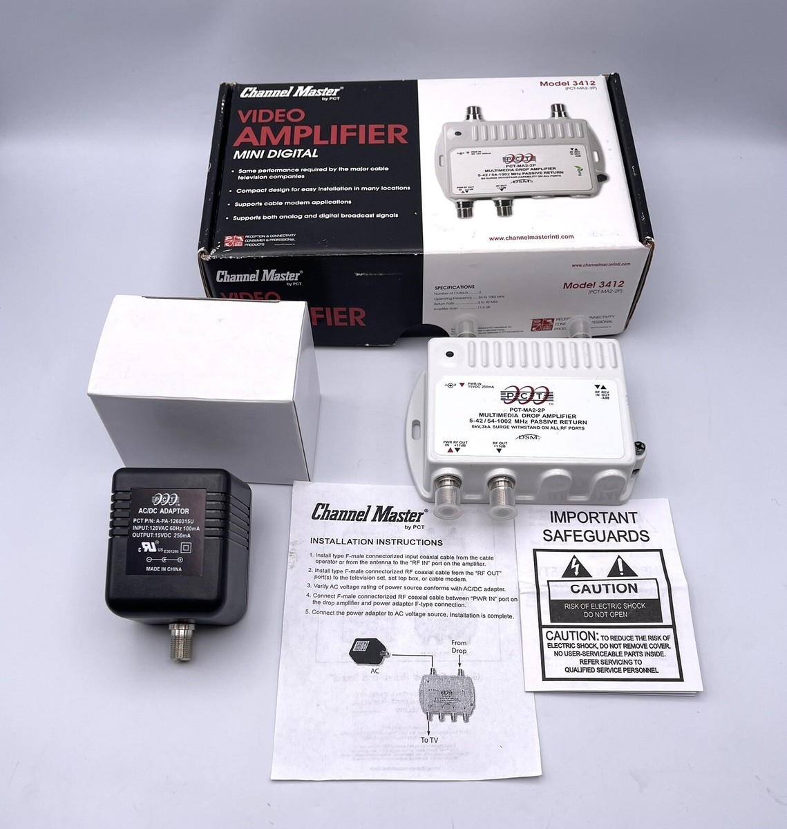 Channel Master 2-Port HDTV Signal Distribution Amplifier, CM-3412 Open Box