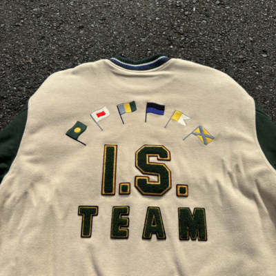 ISSEY MIYAKE 80's I.S. Varsity Jacket White / Green Men's L