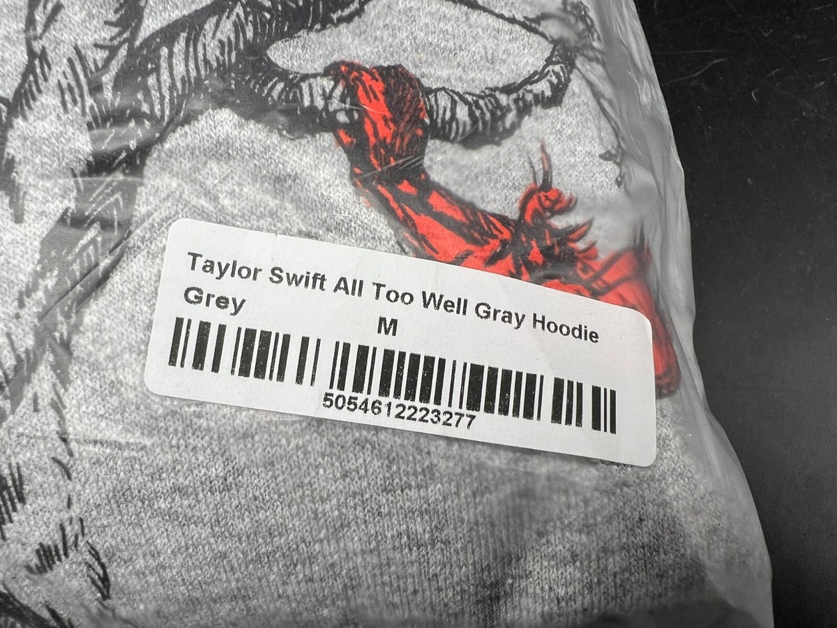 Official Taylor Swift Red All Too Well Gray Hoodie NEW SEALED RARE