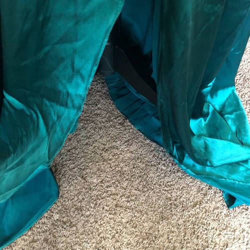 City Studio Womens Gown Size 16W Hunter Green Embellished Satin Spaghetti Strap - Picture 6 of 16