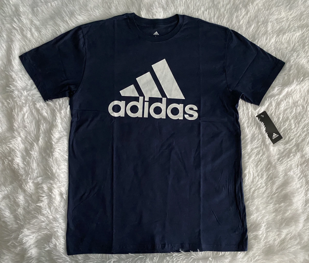 Adidas Golf T Shirt Big Mountain Logo Men's Sz Large Short Sleeve Navy Blue