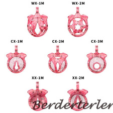 Small Chastity Lock Sissy with 4 Size Ring Cage Cb Lock Adult chastity Device