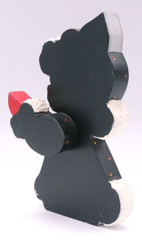 Vintage WOOD CHRISTMAS MOUSE HAND PAINTED HANDMADE Country Folk Articulated Arms - Picture 8 of 13