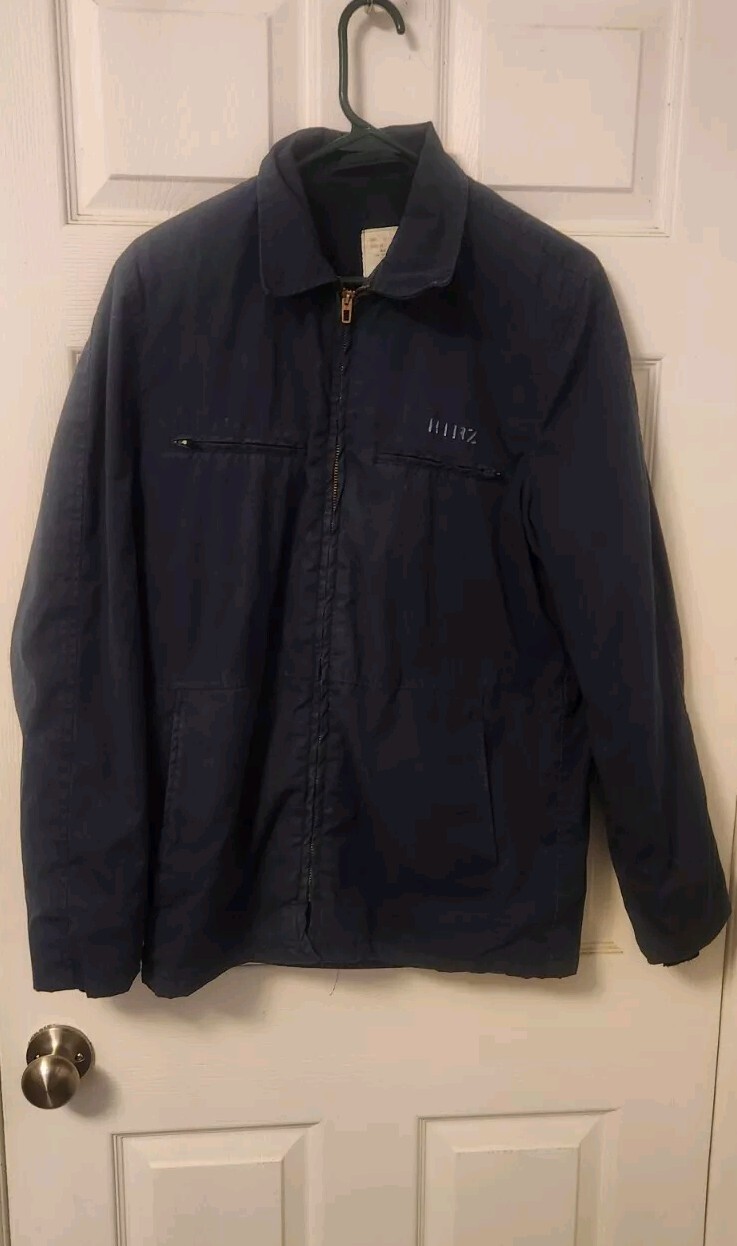Vintage US Military US Navy Dark Blue Utility Deck Zip Jacket 38 L 38L