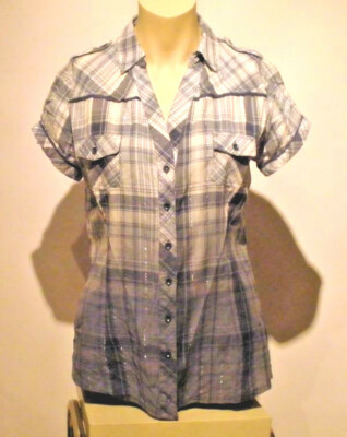 Women's blouse orsay size 38 girls blouse tshirt top blue glitter-E