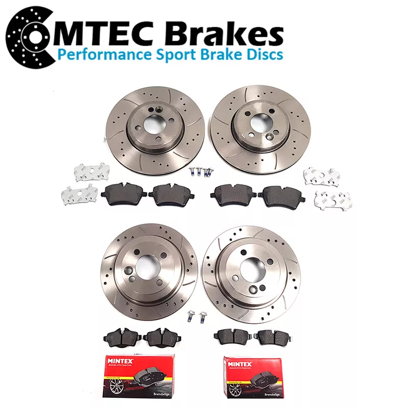 Mini R56 1.6 Cooper S 06 14 Front Rear Brake Discs Drilled Grooved