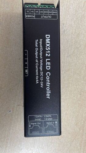 DMX512 LED Decoder with Display 4Ch 4A 12/24V DMX  RGBW Controller Strips,Module - Afbeelding 1 van 9