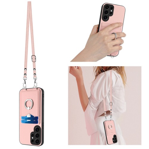 PU Leather Card Slot Wallet Ring Stand Phone Case For Samsung S24 S23 S22 S20FE - Picture 21 of 44