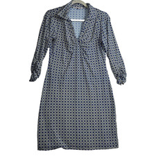 Barbara Gerwit Dress Womans Small  Geometric Multicolor 3/4 Sleeve V Neck