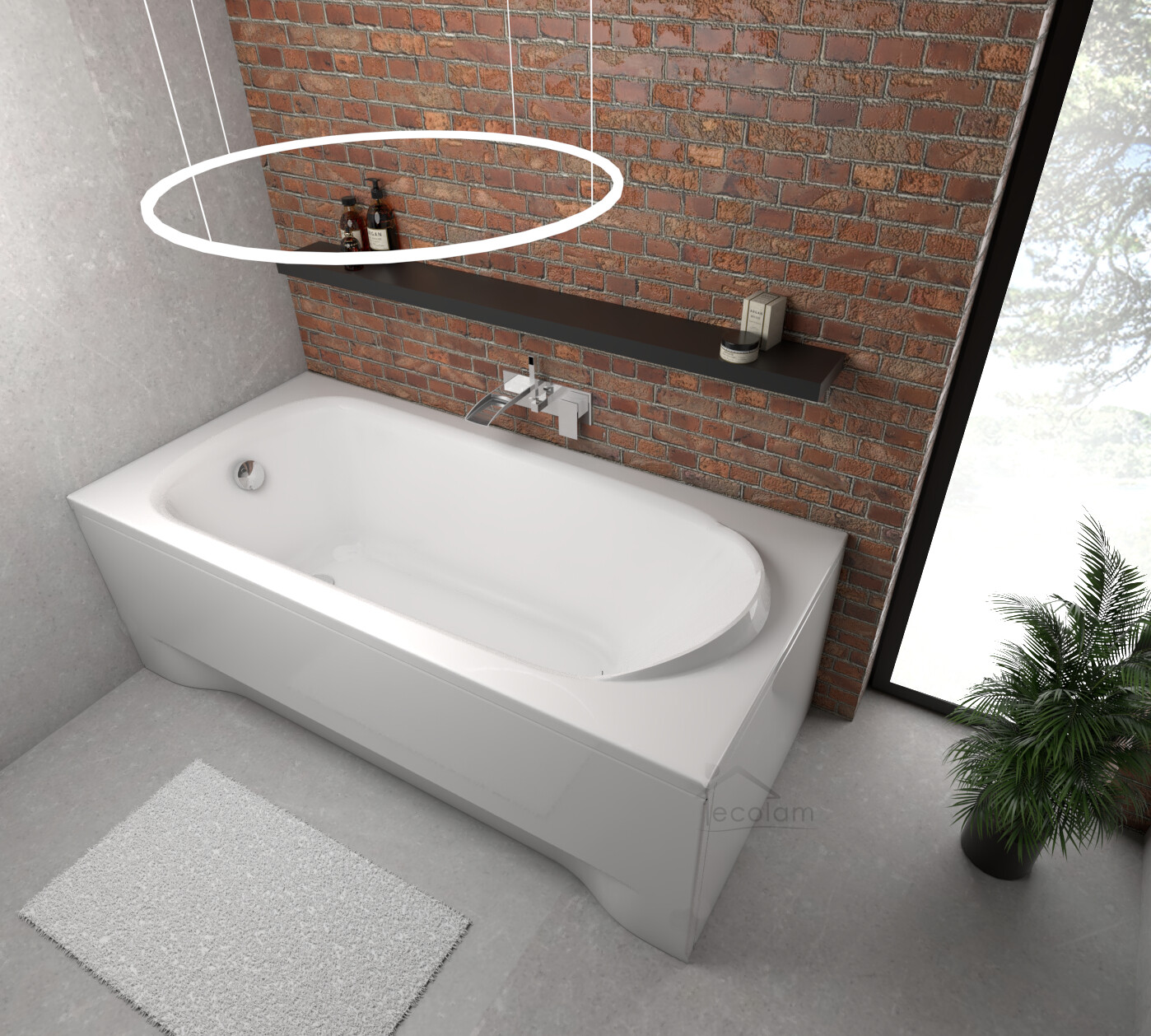 ECOLAM Duo-Badewanne Crown 190x120cm - XXL Eckwanne Für 2 Personen