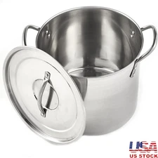 20 Qt Stainless Steel Stock Pot Soup Stews Seafood Cooking Kitchen