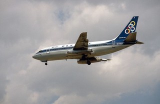 Original Aircraft Slide Olympic B.737 284 SX BCF @ ATH 1995 (A013)