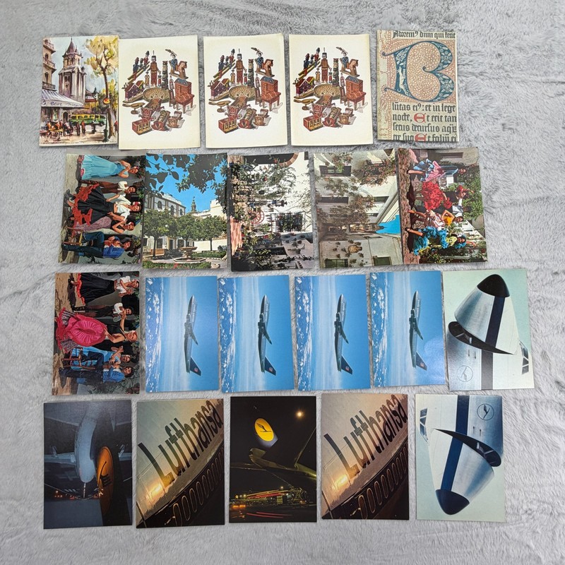 50 x Lot Collectable Vintage Postcards Bulk Pack Stamped Blank Airplane