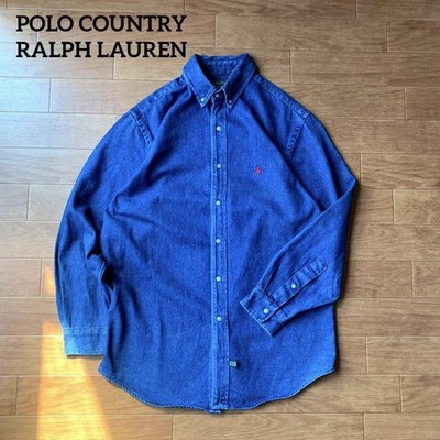 80S 90S Polo Country Ralph Lauren Rrl Bd Denim Shirt Dark