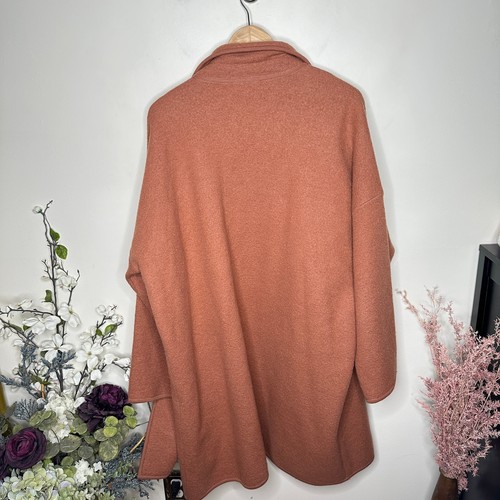 MADEWELL Courton Sweater Coat Boiled Wool Warm Umber Orange Tan Sz XXL - Picture 4 of 7