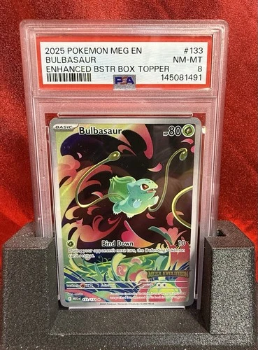 2025 Pokemon Mega Evolution #133 Bulbasaur Box Topper PSA 8
