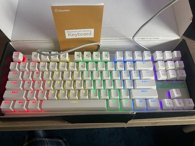 HiveNets Zero X51 RGB E Sport Mechanische Gaming Tastatur Weiß UK Layout