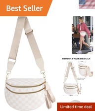 Black and White Checkered Crossbody Bag Bum Bag for Women,Spacious Checkered ...