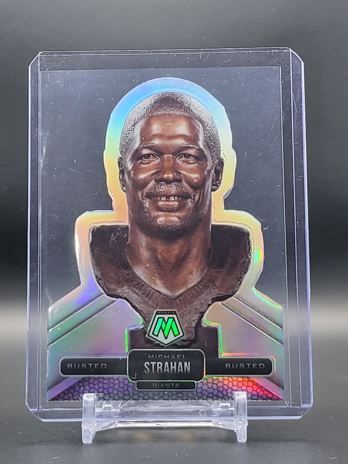 2021 Panini Mosaic Michael Strahan Busted Silver Prizm Hall of Fame #BU-13