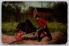 Postcard Comic Exaggeration It Is the Climate That Does It Grapes Wheelbarrel