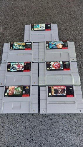 Super Nintendo (SNES) Sports Game Bundle Lot of 7 Carts Only Authentic/Tested