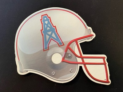 Vintage Houston Oilers NFL Cardboard Football Helmet Sign Wall Plaque