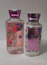 Bath Body Works SWEET PEA Body Lotion 8oz Shower Gel 10oz Set New