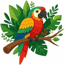 30 Custom Tropical Parrot Personalized Address Labels