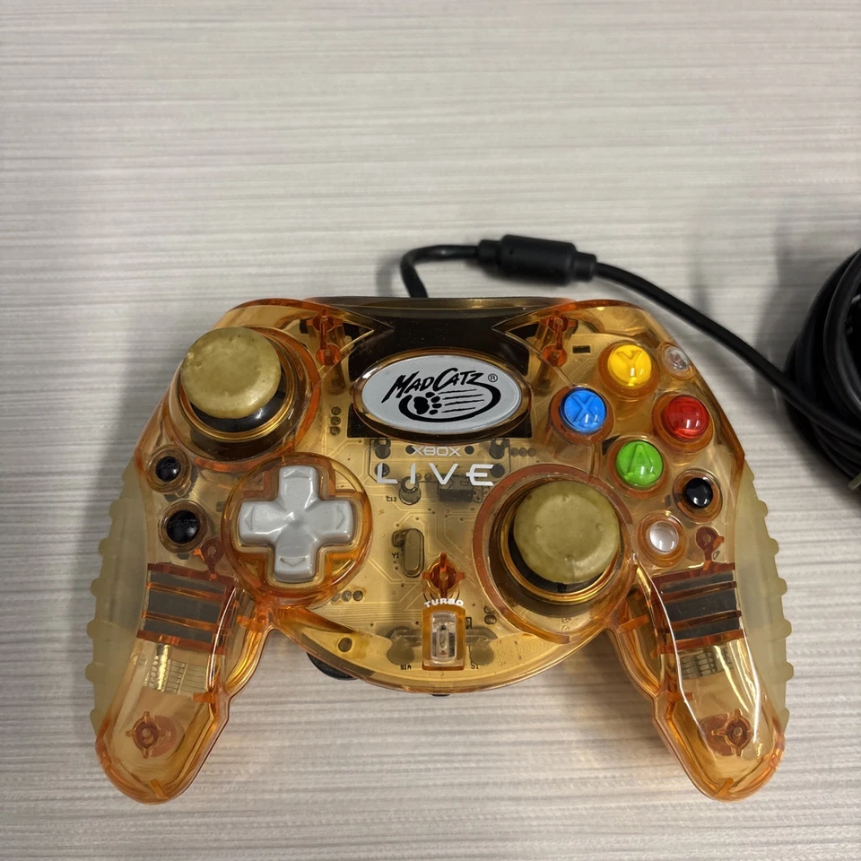 Mad Catz controle com fio 4526 MACRO Xbox laranja transparente testado - Imagem 2 de 3