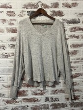 Saturday Sunday by Anthropologie V-neck Sweater Marled Long Sleeves Beige Sz S