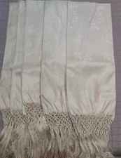 5  Asciugamani Vintage In Fiandra Di Lino Con Lunghe Frange Intrecciate 