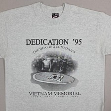 Vintage 1995 Vietnam Memorial Dedication Shirt Men's Large Dubuque lowa USA Made