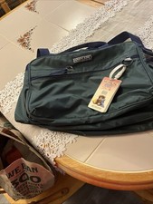 Vintage Lands End Diaper Bag Navy  Green No Changing Pad VGUC