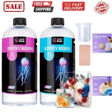 1/2 Gallon Casting Epoxy Resin,Bubble Free  Crystal Clear Epoxy Kit,2 Part R...