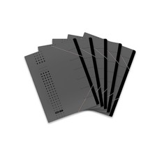 ELBA Chic A4 Folder Cardboard 7 Compartments Anthracite Pack of 5 charcoal Folde