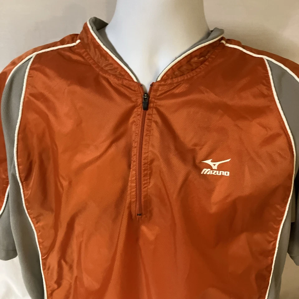 Lot of Two Mizuno Teamwear Baseball Warm Up Batting Shirt Medium 1 Red 1 Orange - Image 3 of 4