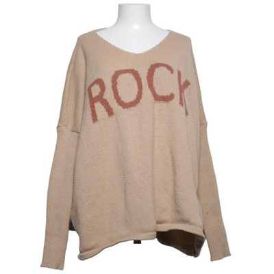 Strickpullover, Größe: 4XL, Beige, Polyester, Print, Feinstrick, Damen #nxt