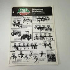 Cole Side-Dressing Attachments Subsoiler Bedders Vintage Farming Leaflet SM39
