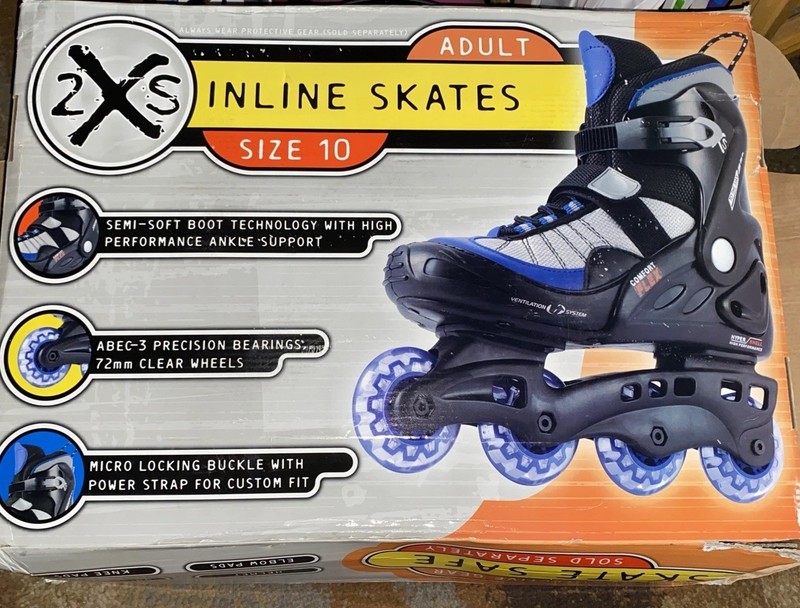 2XS Semi-Soft Boot Inline Skates Ankle ABEC-3 Bearings Mens Roller Blades US10