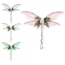 1Pcs Fairy Wing Butterfly Wings w/Flower Rattan Halloween Festival Party Prop