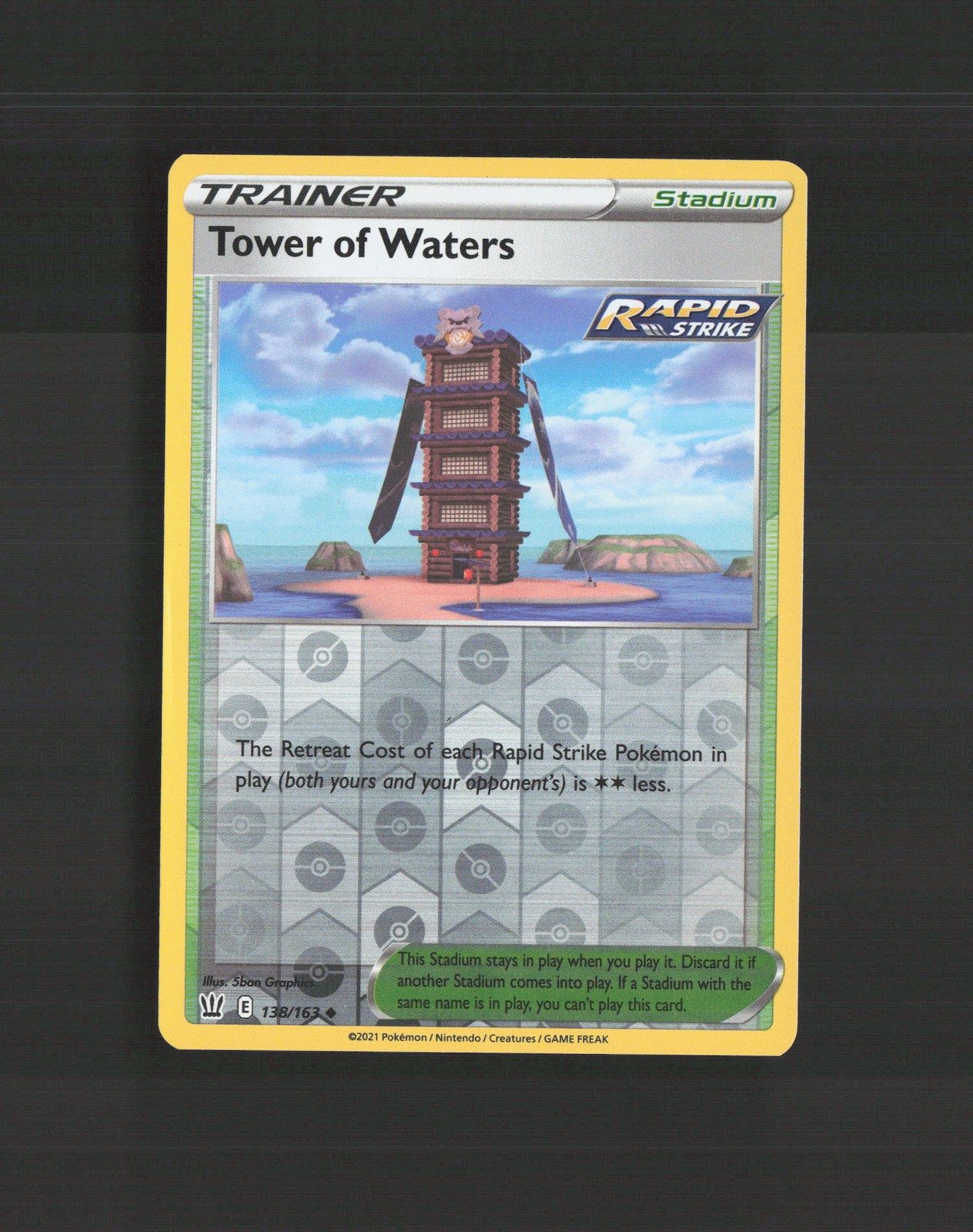 Tower of Waters 138/163 Battle Styles Reverse Holo Pokemon Card LP