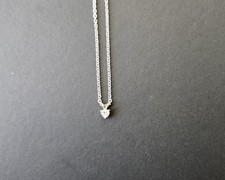 14K White Gold Heart Diamond Pendant Necklace, Beautiful